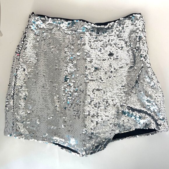 Silver Sequins Skorts Women Size Medium - Picture 3 of 10